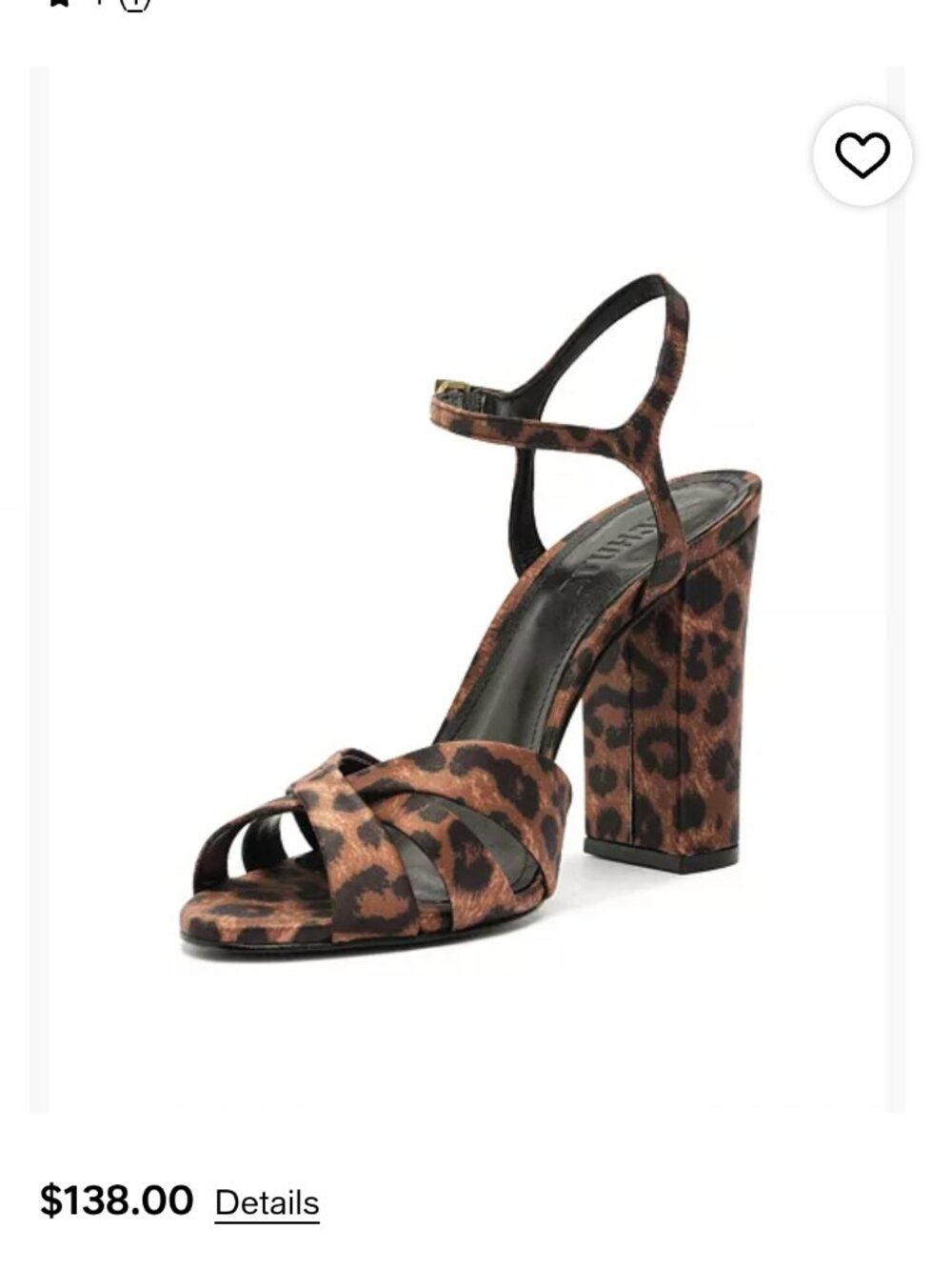 Schutz Wild Satin Animal Print Keefa Block Sandal Heel - Picture 7 of 11